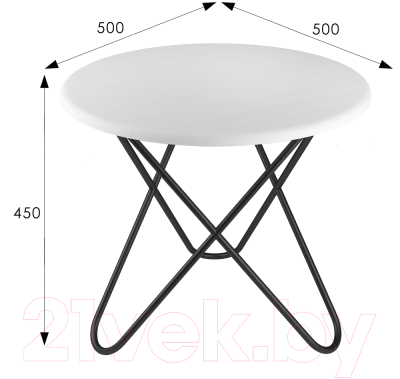 Журнальный столик Мебелик BeautyStyle 20 (белый/черный)