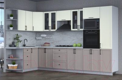 Готовая кухня Интерлиния Тренд 1.68x3.4 ВТ левая