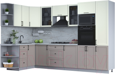 Готовая кухня Интерлиния Тренд 1.68x3.2 ВТ левая - фото