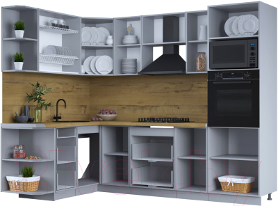 Готовая кухня Интерлиния Тренд 1.68x2.6 ВТ левая