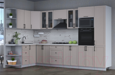 Готовая кухня Интерлиния Тренд 1.68x3.4 ВТ левая