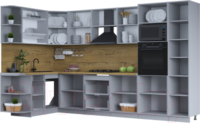 Готовая кухня Интерлиния Тренд 1.68x3.4 ВТ левая
