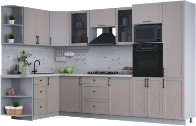 Готовая кухня Интерлиния Тренд 1.68x3.2 ВТ левая - фото