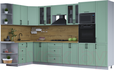 Готовая кухня Интерлиния Тренд 1.68x3.4 ВТ левая - фото