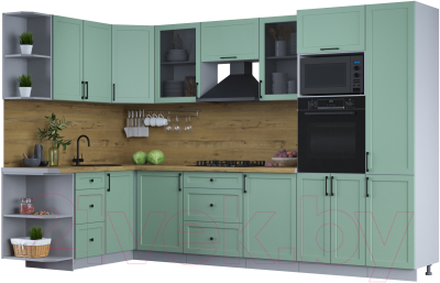 Готовая кухня Интерлиния Тренд 1.68x3.2 ВТ левая - фото