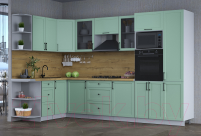 Готовая кухня Интерлиния Тренд 1.68x3.2 ВТ левая