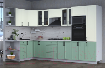 Готовая кухня Интерлиния Тренд 1.68x3.4 ВТ левая