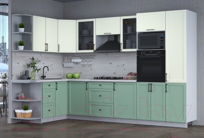 Готовая кухня Интерлиния Тренд 1.68x3.2 ВТ левая