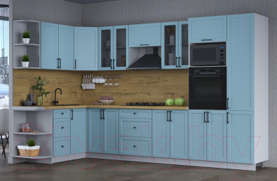 Готовая кухня Интерлиния Тренд 1.68x3.4 ВТ левая