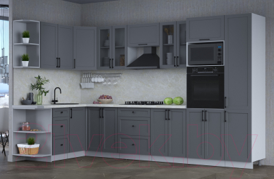 Готовая кухня Интерлиния Тренд 1.68x3.4 ВТ левая