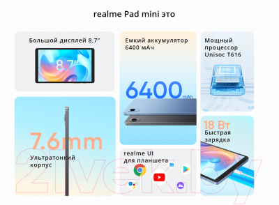 Планшет Realme Pad Mini 8.7 Wi-Fi 3GB/32GB / RMP2106