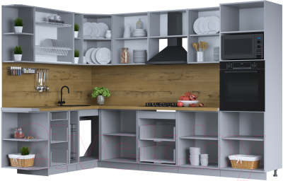 Готовая кухня Интерлиния Тренд 1.88x3.0 ВТ левая