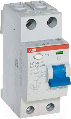 Устройство защитного отключения ABB F202 2P 25A 30mA 6kА 2М / 2CSF202001R1250 - фото