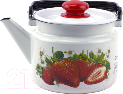 Чайник Лысьвенские эмали Сочная клубника С-2710 П2/4Рч - фото