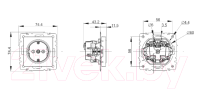 Розетка IEK Brite BR-R14-16-K01-PRO