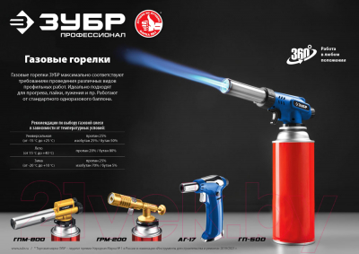 Горелка газовая Зубр ГПМ-800 / 55550