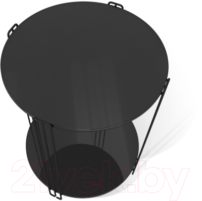 Журнальный столик Sheffilton SHT-CT34 (черный муар/черный глянец)