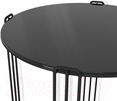 Журнальный столик Sheffilton SHT-CT34 (черный муар/черный глянец)