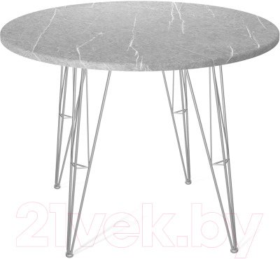 Обеденный стол Sheffilton SHT-TU10/TT 90 МДФ (хром лак/серый мрамор) - фото