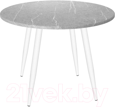 Обеденный стол Sheffilton SHT-TU14/TT 90 МДФ (белый муар/серый мрамор) - фото