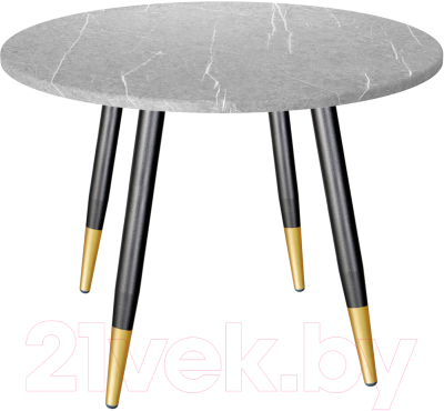 Обеденный стол Sheffilton SHT-TU14/TT 90 МДФ (черный муар/золото/серый мрамор) - фото