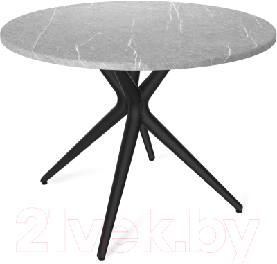 Обеденный стол Sheffilton SHT-TU30/TT 90 МДФ (черный/серый мрамор) - фото