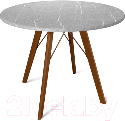 Обеденный стол Sheffilton SHT-TU9/TT 90 МДФ (темный орех/серый мрамор) - фото