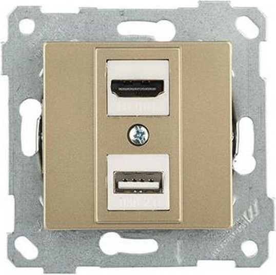 Розетка Mutlusan Rita HDMI + USB Type-A 2200-459-0185 - фото