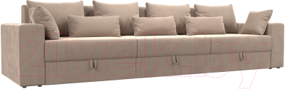 Диван Лига Диванов Майами Long 69 (велюр бежевый) - фото
