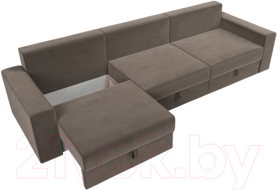 Диван Лига Диванов Майами Long 69 (велюр коричневый)