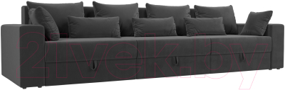 Диван Лига Диванов Майами Long 69 (велюр серый) - фото