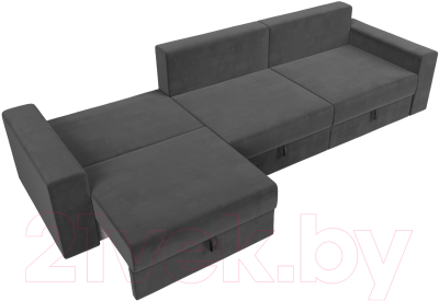 Диван Лига Диванов Майами Long 69 (велюр серый)