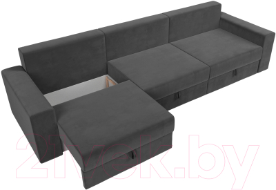 Диван Лига Диванов Майами Long 69 (велюр серый)