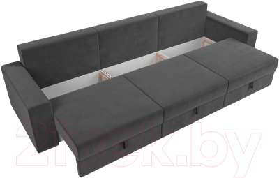 Диван Лига Диванов Майами Long 69 (велюр серый)