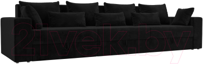 Диван Лига Диванов Майами Long 69 (велюр черный) - фото