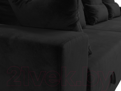 Диван Лига Диванов Майами Long 69 (велюр черный)