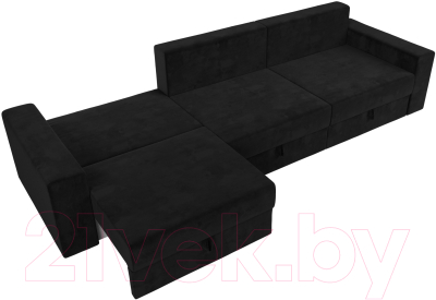 Диван Лига Диванов Майами Long 69 (велюр черный)