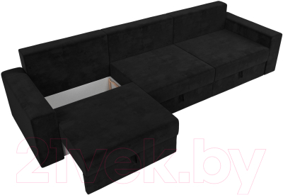 Диван Лига Диванов Майами Long 69 (велюр черный)