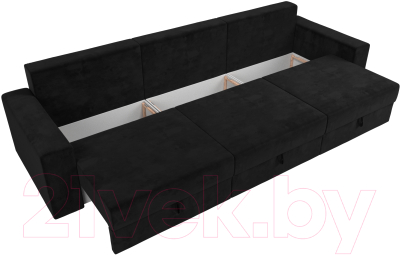 Диван Лига Диванов Майами Long 69 (велюр черный)