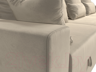 Диван Лига Диванов Майами Long 69 (микровельвет бежевый)