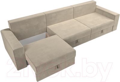 Диван Лига Диванов Майами Long 69 (микровельвет бежевый)