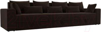 Диван Лига Диванов Майами Long 69 (микровельвет коричневый) - фото
