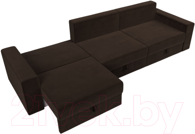 Диван Лига Диванов Майами Long 69 (микровельвет коричневый)