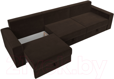 Диван Лига Диванов Майами Long 69 (микровельвет коричневый)