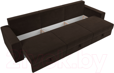 Диван Лига Диванов Майами Long 69 (микровельвет коричневый)