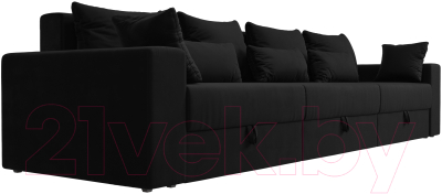 Диван Лига Диванов Майами Long 69 (микровельвет черный)