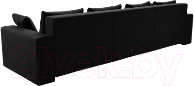 Диван Лига Диванов Майами Long 69 (микровельвет черный)
