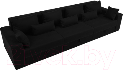 Диван Лига Диванов Майами Long 69 (микровельвет черный)
