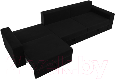 Диван Лига Диванов Майами Long 69 (микровельвет черный)
