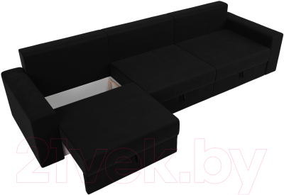 Диван Лига Диванов Майами Long 69 (микровельвет черный)
